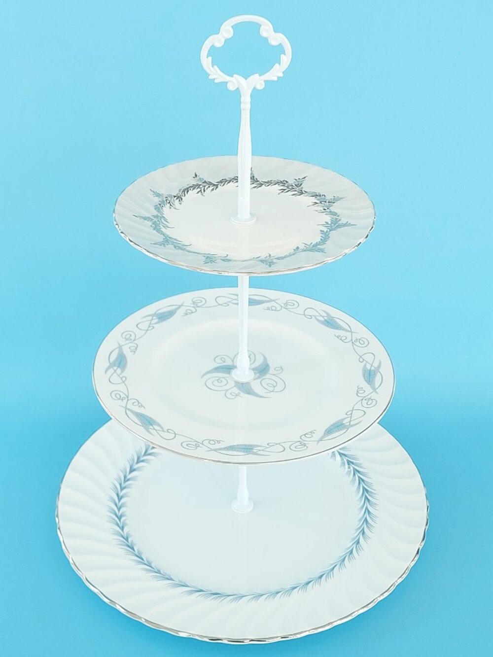 3 Tier Cake Stand Vintage English Bone China Tiered High Tea Server